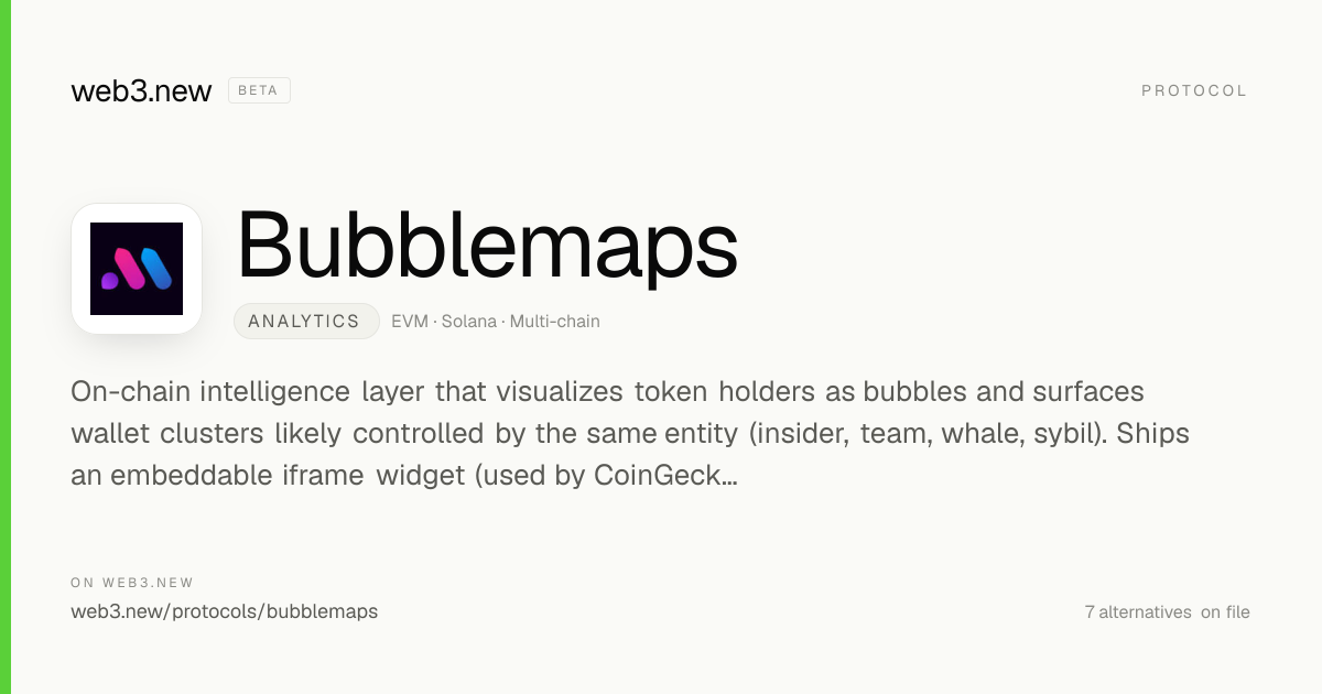 Bubblemaps — Analytics · web3.new