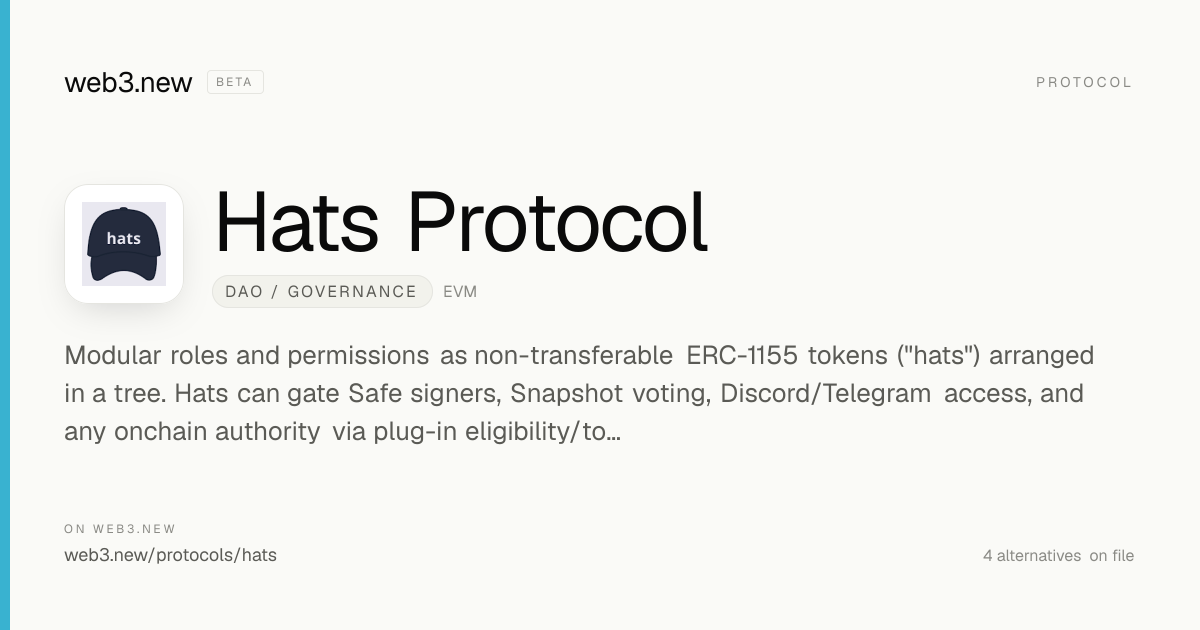 Hats Protocol — DAO / Governance · web3.new