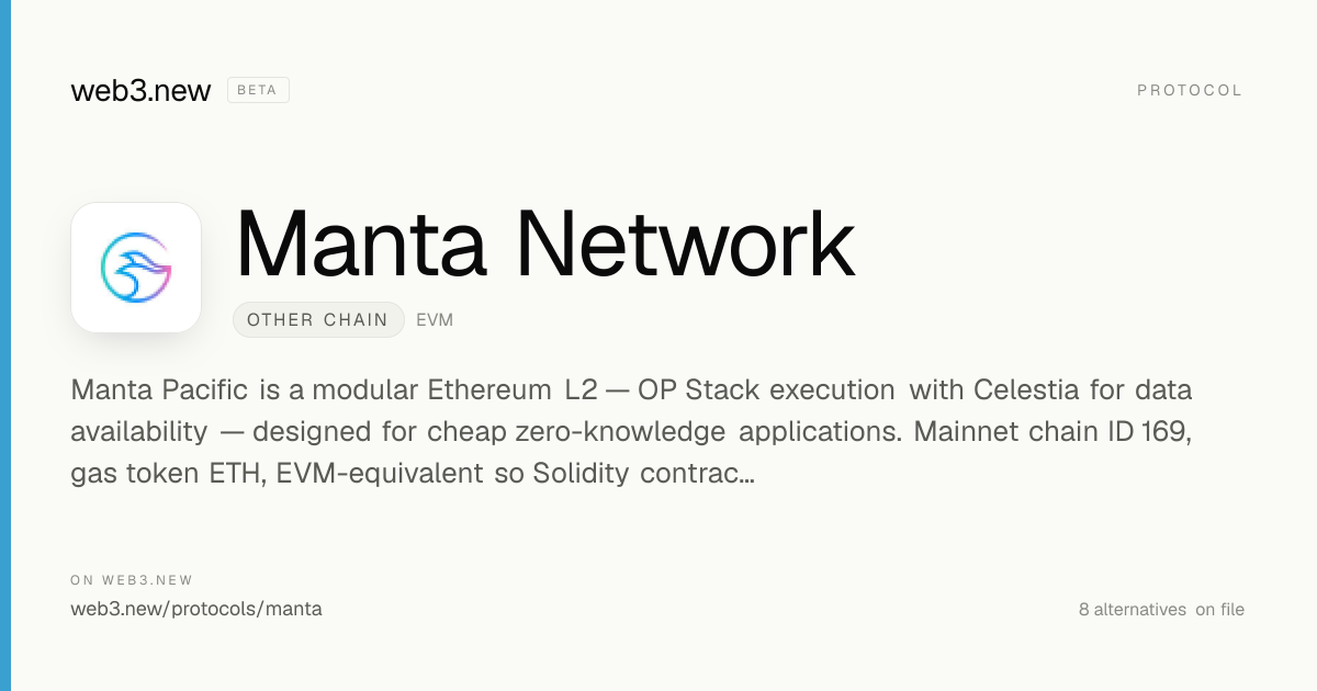 Manta Network — Other Chain · web3.new