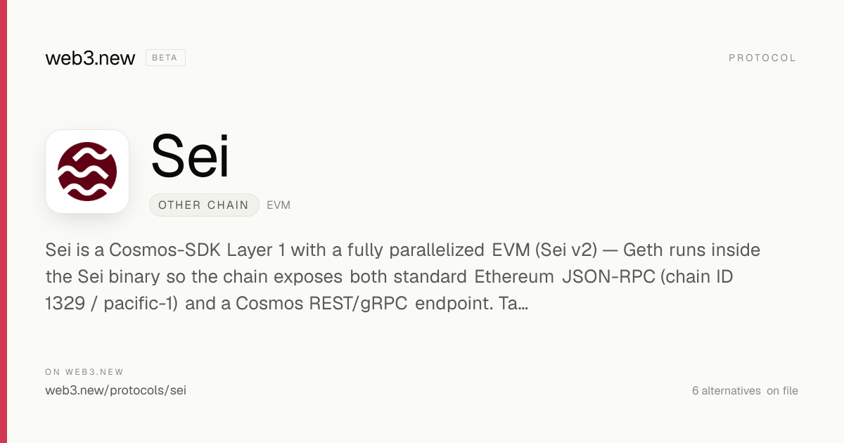 Sei — Other Chain · web3.new